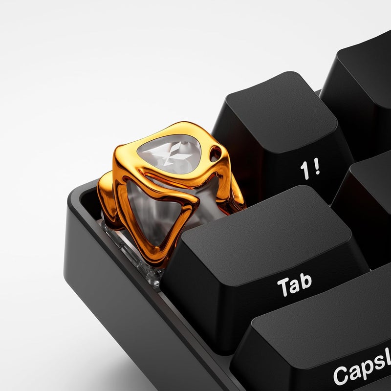 GMKWTL XVX Custom Keycaps, Metal Liquid Transparent Key caps, 1U Keyboard Keycaps Replacement for Mechanical Keyboard - Image 5